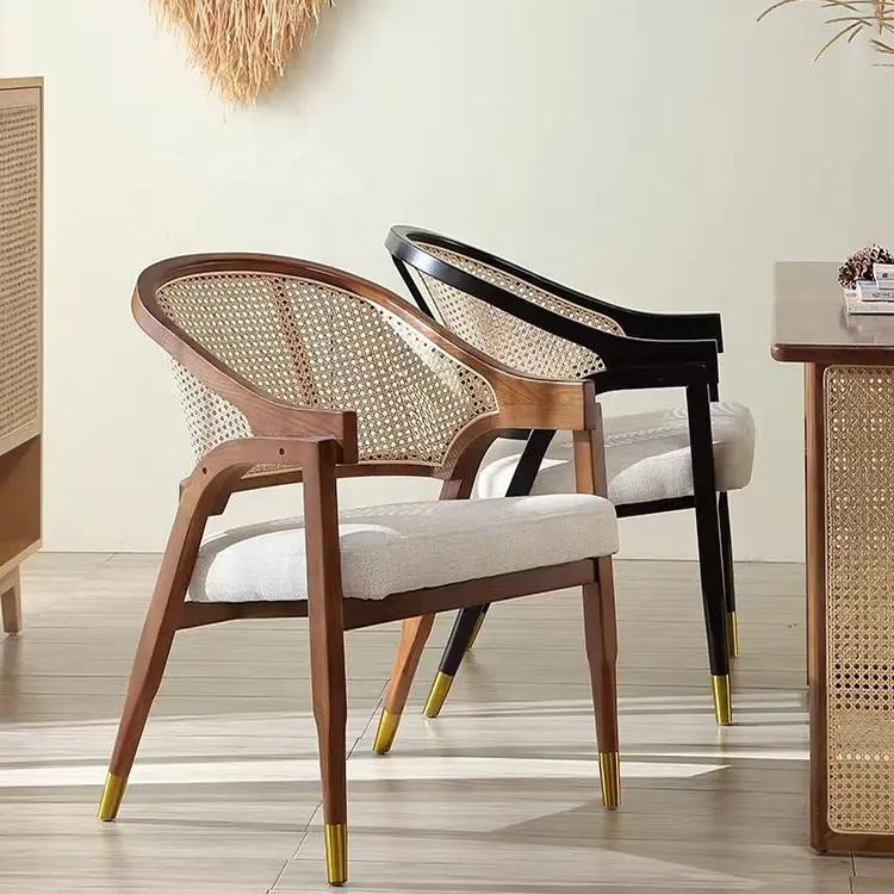 Wicker style dining discount chairs