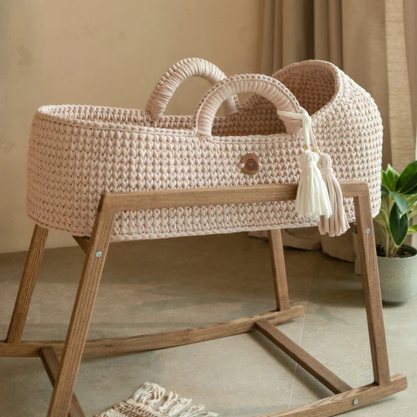 Baby Moses Basket Bassinet with Round Hood