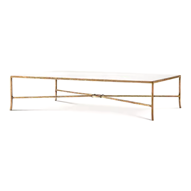 Milano Golden Forged Iron Frame Coffee Table – Round, Square, Rectangular, or Oval