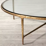 Milano Golden Forged Iron Frame Coffee Table – Round, Square, Rectangular, or Oval