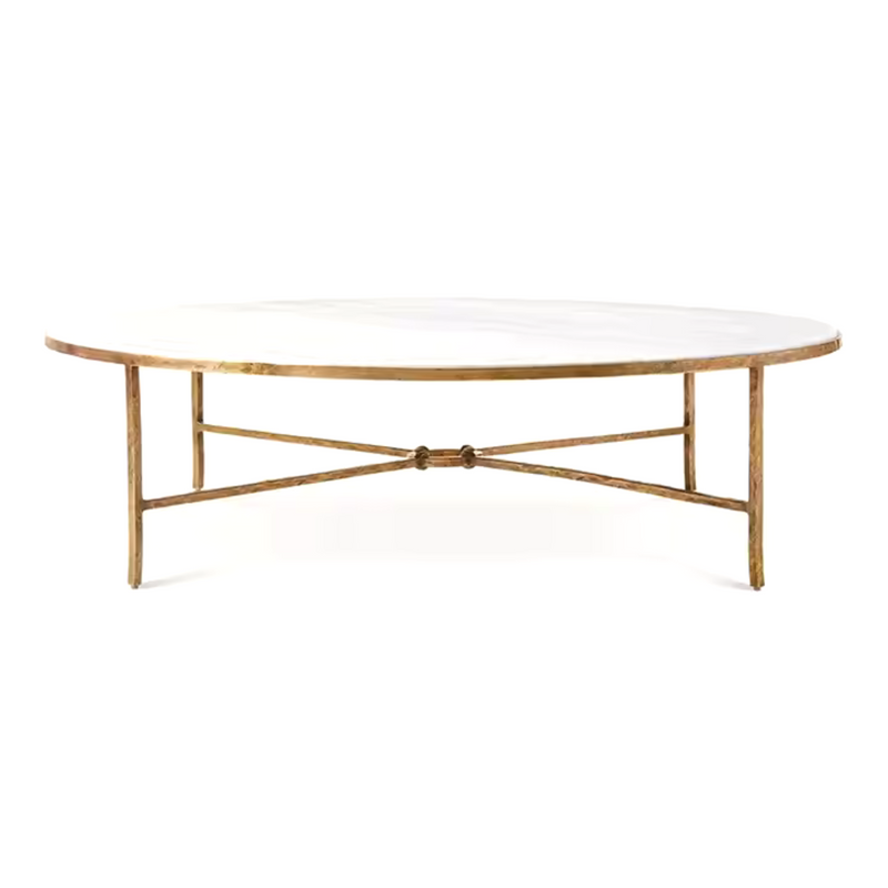 Milano Golden Forged Iron Frame Coffee Table – Round, Square, Rectangular, or Oval