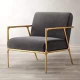 Milano Golden Forged Iron Frame Armchair