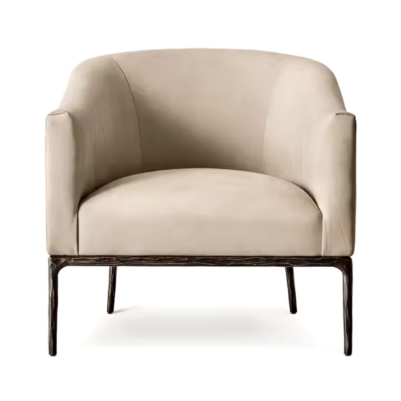 Milano Golden Forged Iron Frame Lounge Armchair