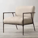 Milano Golden Forged Iron Frame Armchair