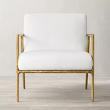 Milano Golden Forged Iron Frame Armchair