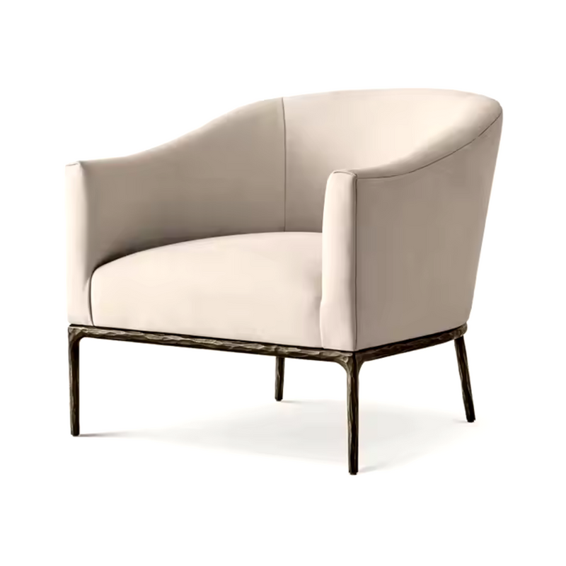 Milano Golden Forged Iron Frame Lounge Armchair