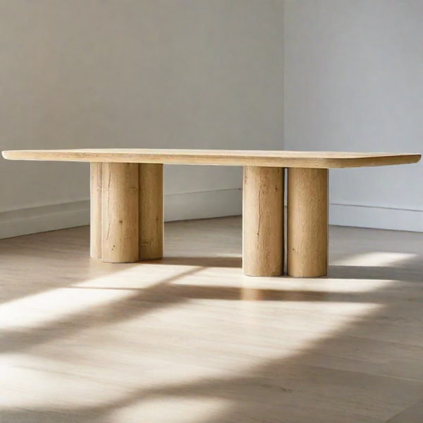 Monsanto Rounded Corner Rectangular Shape Wood Dining Table (Copy)