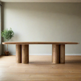 Monsanto Rounded Corner Rectangular Shape Wood Dining Table