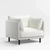 Monza Upholstered Cream Fabric Lounge Chair