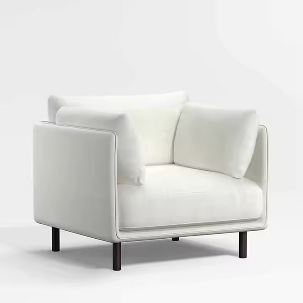 Monza Upholstered Cream Fabric Lounge Chair