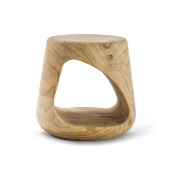 wooden stool side table