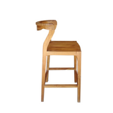 Tropika Rattan & Wood  Bar Stool - Natural Brown Colour