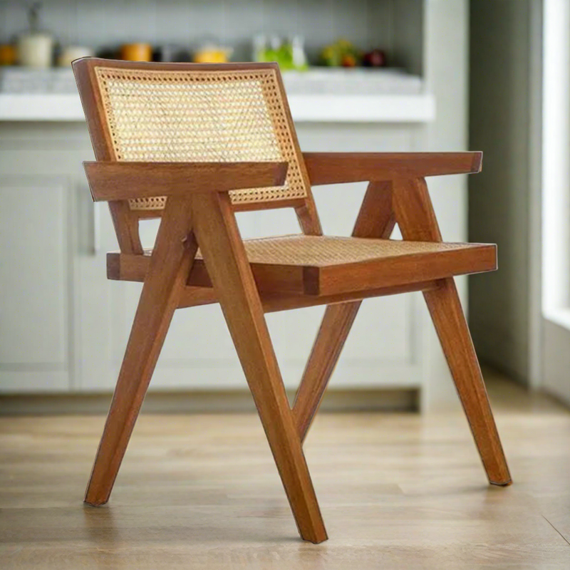 Elba Nordic Rattan & Wood Dining Chair