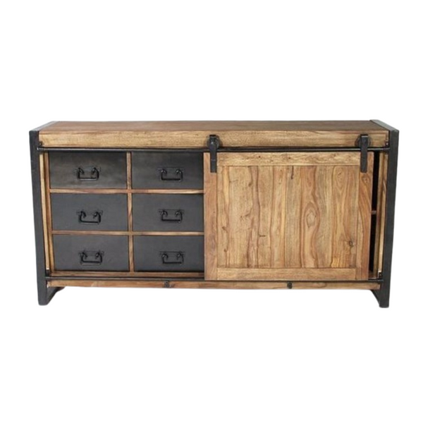 Industrial Railway Sideboard Cabinet With Drawers (7010550907062)